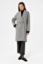 Gray Women's Double Breasted Oversize Coat