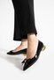 Black Patent Leather Vegan Leather Ballerinas – Gold Detailed Bow Decoration, Orthopedic Sole for Casual & Office Elegance - 5