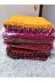 Handmade Writing Edge Ring Beaded Hand Embroidered Cheesecloth Yemeni, Scarf, 4 Sides Embroidered - 4
