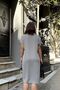 Gray Short Sleeve, Polo Collar, Textured Fabric, Basic Fit/Cut, Aerobin Comfortable Midi Dress - 6