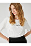 Slogan Printed T-Shirt Short Sleeve Crew Neck - 2