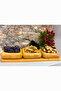 3-Piece Bamboo Snack Bowl with Stand, Breakfast Bowl Set, Bamboo Nuts Set - 6