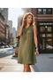 Women's Khaki Wide A-Line Airobin Summer Zero Short Sleeve Casual Short Summer Wear-Go Dress 2887275 - 4