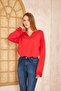 Women's Extra Long Double Sleeve / Collar Slit Casual Sweatshirt Blouse 700-3470187 - 6