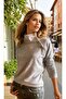 Women's Powder Yumoş Comfortable Turtleneck Long Sleeve Buttoned Slim Winter Blouse Sweater 700-3012242