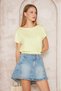 Women's Skirt Elastic Short Sleeve Wide Round Neck Pocketed Cropped Blouse 3624165 - 5