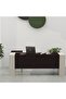 Moderno A01 L-Shaped Workstation Executive Desk with 2 Drawers for Office-Dark Walnut - 6