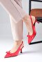 Zelda Red Color Women's Heeled Shoes - 5