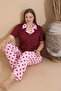 Women's Battal Milan Fabric Short Sleeve Shirt Collar Plus Size Pajamas Set - 8