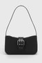 Black Vintage Look Women's Shoulder Bag - Buckle, 268 Model - 3