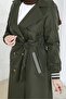 Bondit Fabric Ribbed Long Trench Coat / Khaki - M0110 - 5