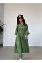 Dr 8258 Design Waist Drawstring Green Dress - 3