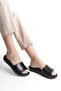 Orthopedic Leather Sole Heel Spur Supported Daily Black Slippers - 2