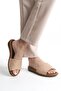 Orthopedic Leather Sole Heel Spur Supported Daily Beige Slippers - 4
