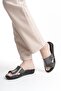 Orthopedic Leather Sole Heel Spur Supported Daily Platinum Slippers - 4
