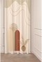 Bohemian Leaf Flower Vase Beige Color Special Design Soft Digital Printed (Single Wing) Modern Stylish Background Curtain