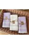 Set of 6 Waffle Textured Laced Kitchen Towels - Dowry Cleaning Cloth (4 Lilac + 2 Cream) - 4