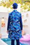 Quick Drying Parachute Fabric Zippered Gilet Model Closed Hijab Swimsuit 3861 - 6