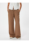 Muslin Trousers Loose Fit Wide Leg Pocket Tie Waist - 3
