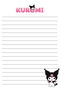 Kuromi Lined Notepad Memo Pad Notepad 50 Sheets A5 Size - 2