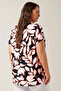 V-Neck Short Sleeve Pleated Plus Size Blouse -615650 - 5
