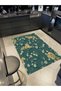 Tuğrul Collection Petrol Green Theme Tiger and Flower Patterned Woven Base Modern Decorative Carpet 03 - 2