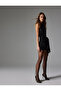 Sequined Sequined Mini Dress Low-cut Back Draped Collar - 2