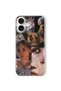iPhone 16 Plus Compatible Artistic Collage Design Printed Transparent Case