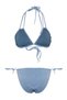 Blue Plain Triangle Accessory Regular Waist Bikini Set - 6