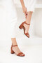 Tan Patent Leather Women's Classic Heeled Shoes 14529 - 3