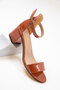 Tan Patent Leather Women's Classic Heeled Shoes 14529 - 4