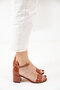 Tan Patent Leather Women's Classic Heeled Shoes 14529 - 5
