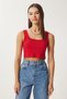 Women's Red Gray Melange Dark Blue 3-Pack Strappy Crop Knitted Blouse Gt00200 - 5
