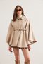 Women's Stone Belted Cashmere Poncho Cardigan Hrk- 19000339 - 2