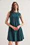 Women's Emerald Green Fragmented Thessaloniki Flared Dress Elb- 19002336 - 5