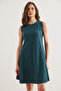 Women's Emerald Green Fragmented Thessaloniki Flared Dress Elb- 19002336 - 2