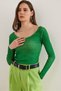 Women's Washed Green Wide Neck Camisole Blouse Blz- 19000722 - 3