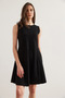 Women's Black Parted Thessaloniki Flared Dress Elb-19002336 - 4