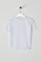Beyaz Çilek Baskılı Fitted/Vücuda Oturan Baskılı Örme T-Shirt TWOSS25TS00082 - 10