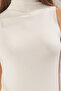 Ekru Dik Yaka Sıfır Kol Süper Esnek Fitted/Vücuda Oturan Örme Bluz TWOSS25BZ00200 - 3