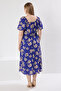 Blue Floral Print Woven Dress Tbbss23Ah00091 - 5