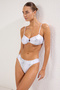 Yılan Desenli Aksesuarlı Straplez Kaplı Regular Normal Bel Bikini Takımı TBESS25BT00074 - 2