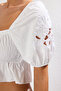 White Embroidery Woven Blouse Tbess25Bz00000 - 5