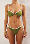 Haki Renk Bloklu Biyeli Straplez Kaplı Brazilian Normal Bel Bikini Takımı TBESS25BT00017 - 4