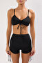 Siyah Bralette Kaplı Tünelli Şortlu Yüksek Bel Bikini Takımı TBESS25BT00088 - 3