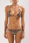 Leopar Desenli Bağlamalı Üçgen Kapsız Brazilian Normal Bel Bikini Takımı TBESS25BT00160 - 4