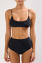 Siyah Bralette Kaplı Hipster Yüksek Bel Bikini Takımı TBESS25BT00135 - 4