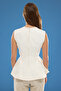 Ekru Volanlı Denim Bluz TWOSS25BZ00360 - 9