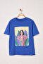 Saks Geniş Kalıp Baskılı %100 Pamuk Büyük Beden Örme T-shirt TBBSS25BF00041 - 5