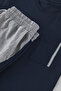 Lacivert Regular Fit Panalli Örme Şortlu Pijama Takımı TMNSS25PT00035 - 3